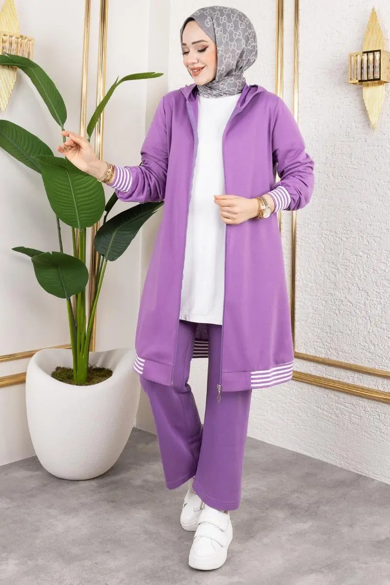 Ribbed Detailed Sports Suit-detail