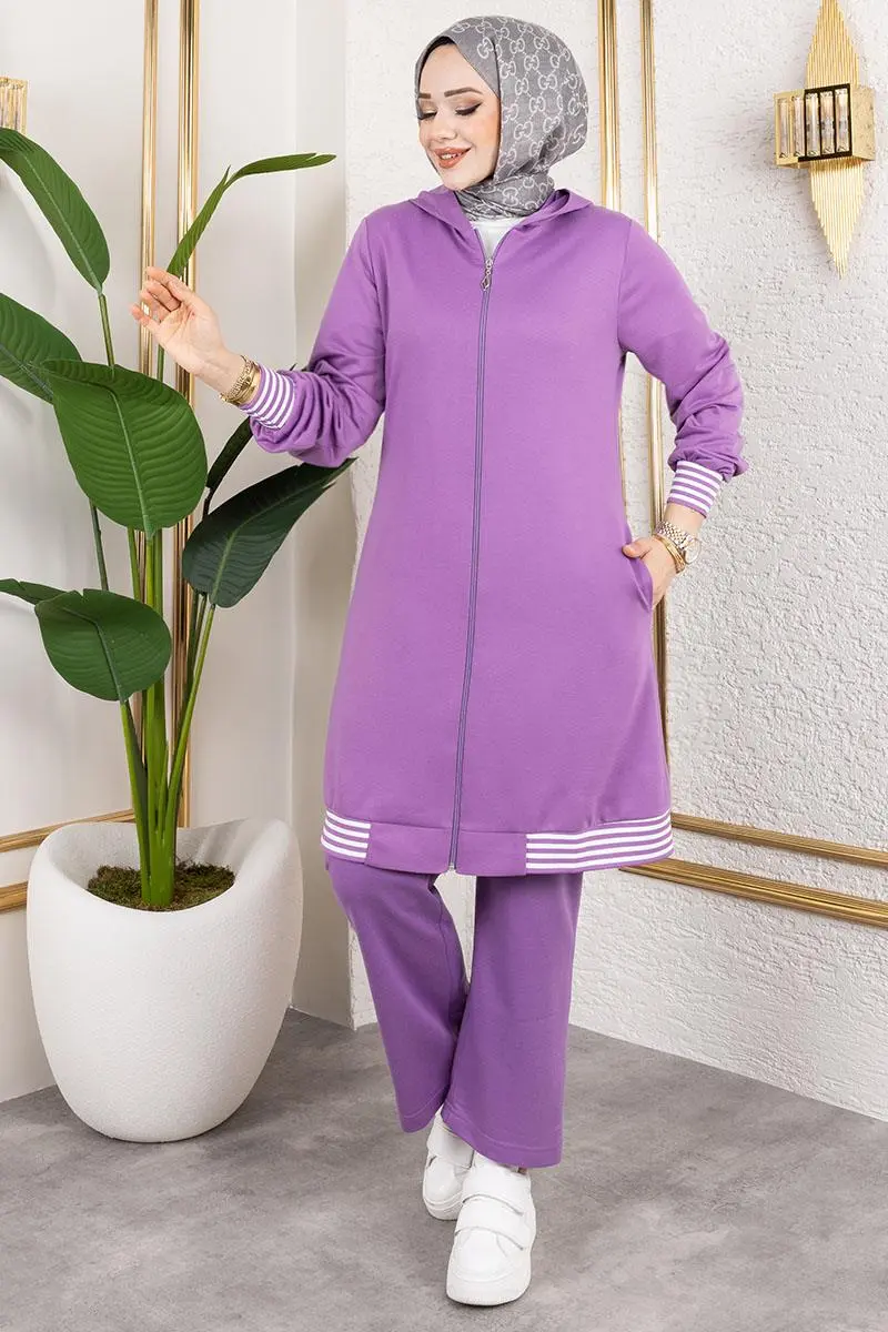 Ribbed Detailed Sports Suit-detail