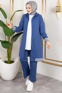 Ribbed Detailed Sports Suit