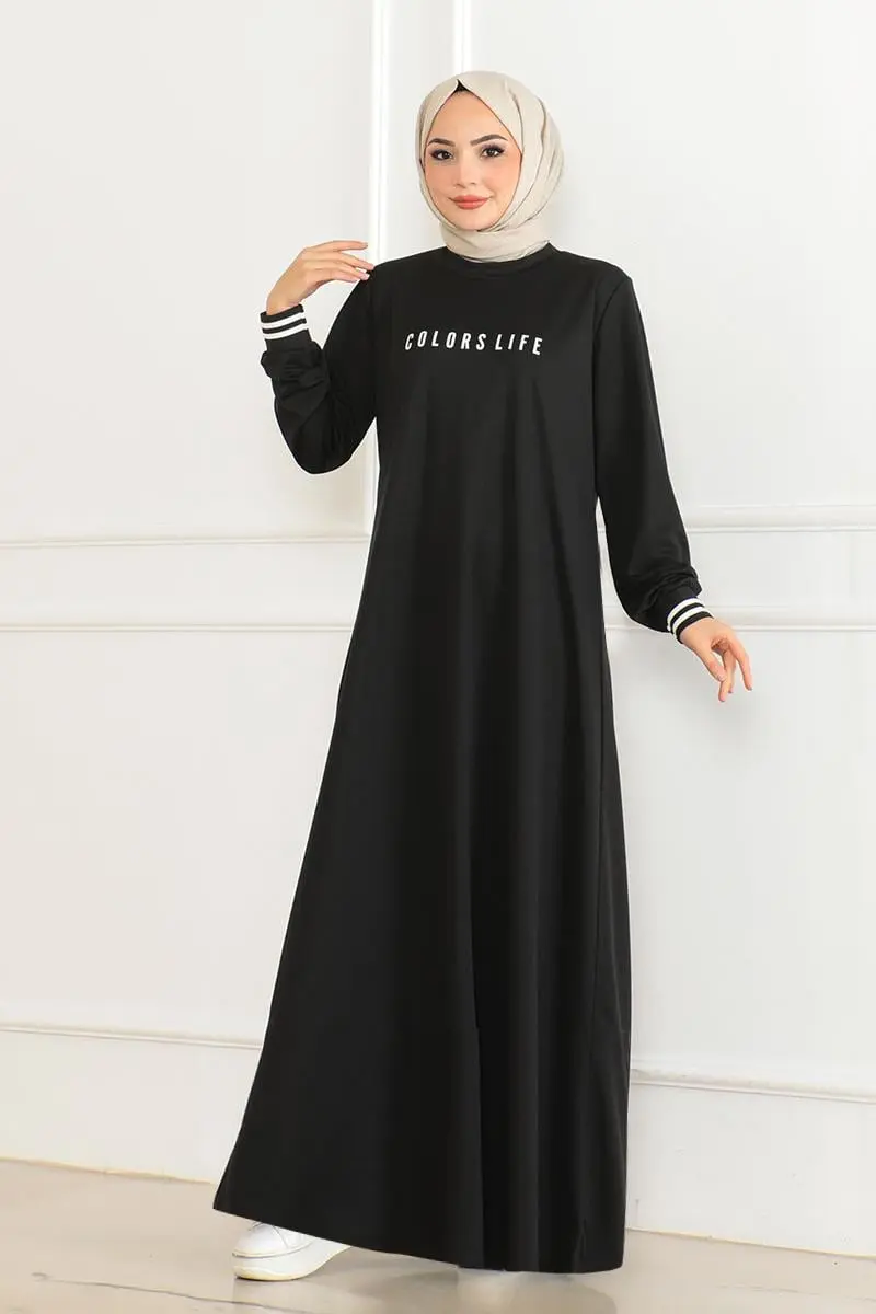 Ribbed Printed Dress-detail