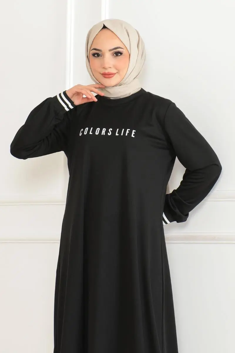 Ribbed Printed Dress-detail