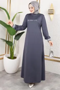 Ribbed Printed Dress