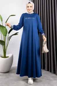 Ribbed Printed Dress