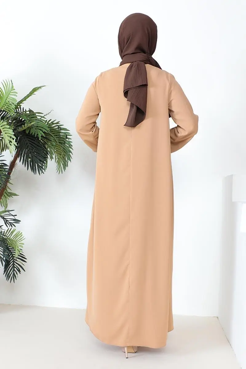 Robalı Aerobin Elbise Camel-detail