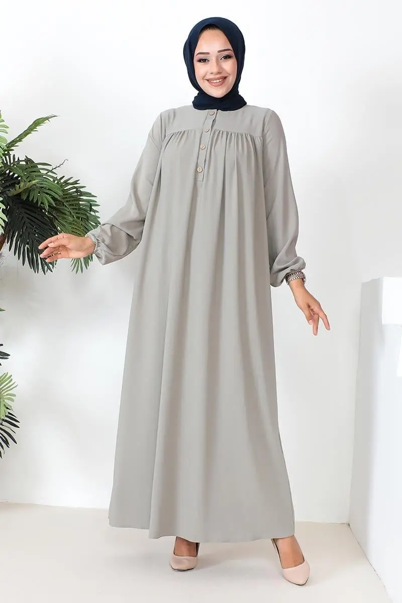 Robalı Aerobin Elbise Gri-detail