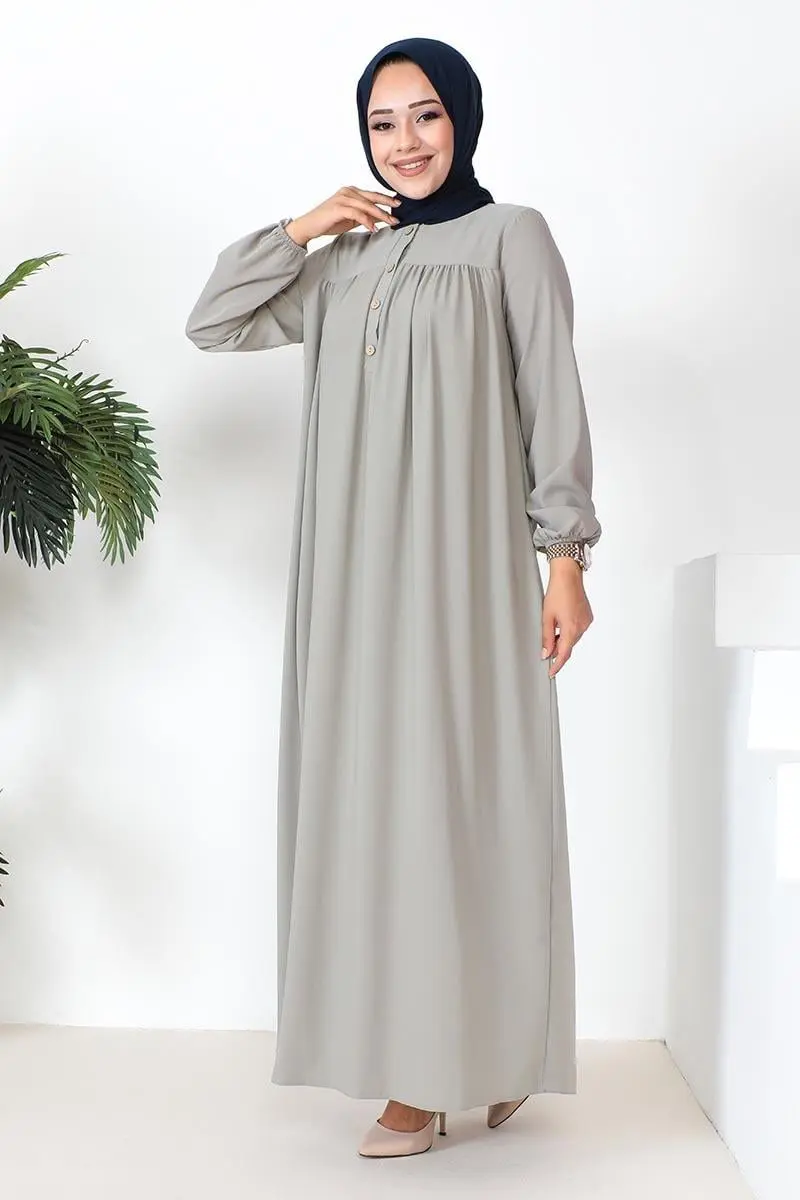 Robalı Aerobin Elbise Gri-detail