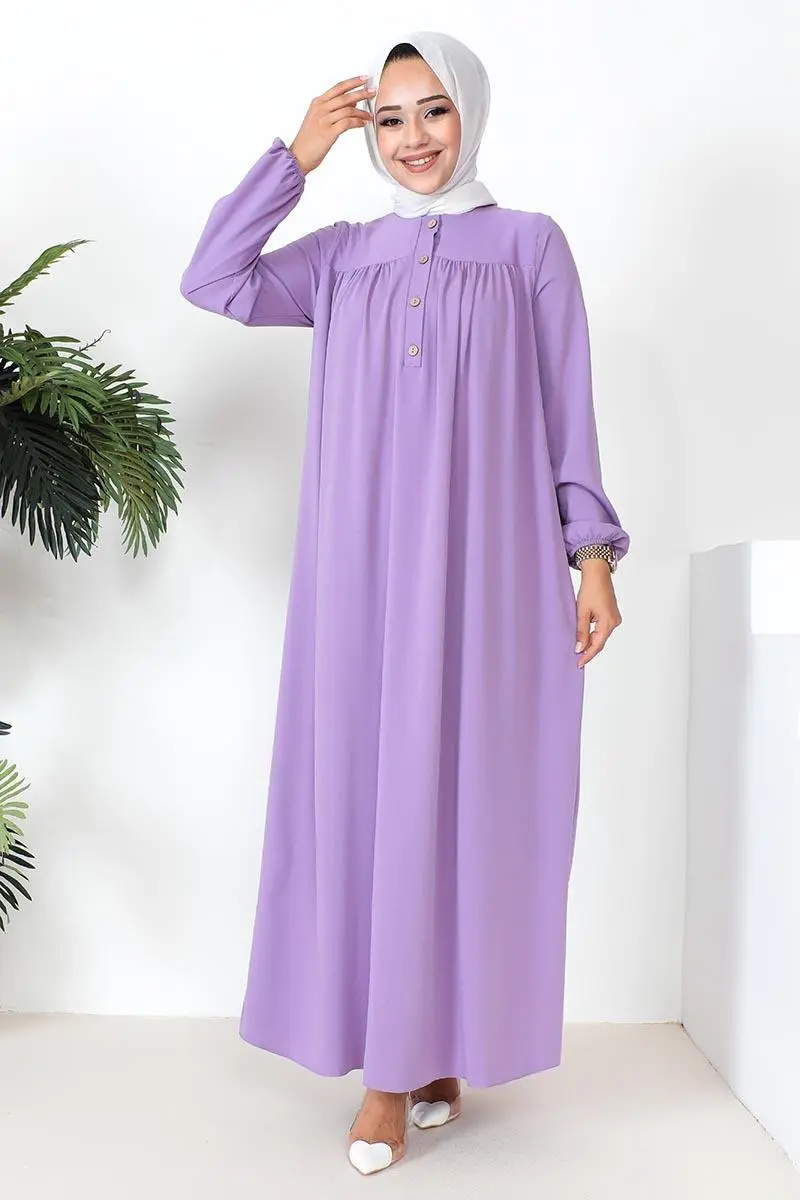 Robalı Aerobin Elbise Lila-detail