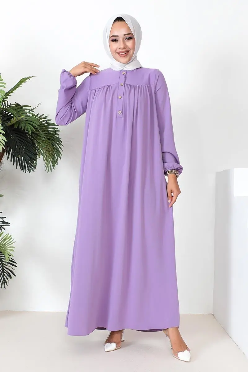 Robalı Aerobin Elbise Lila-detail