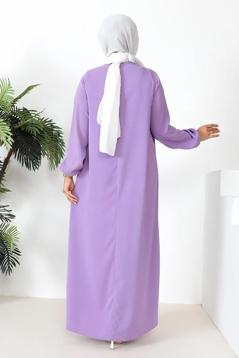 Robalı Aerobin Elbise Lila-detail