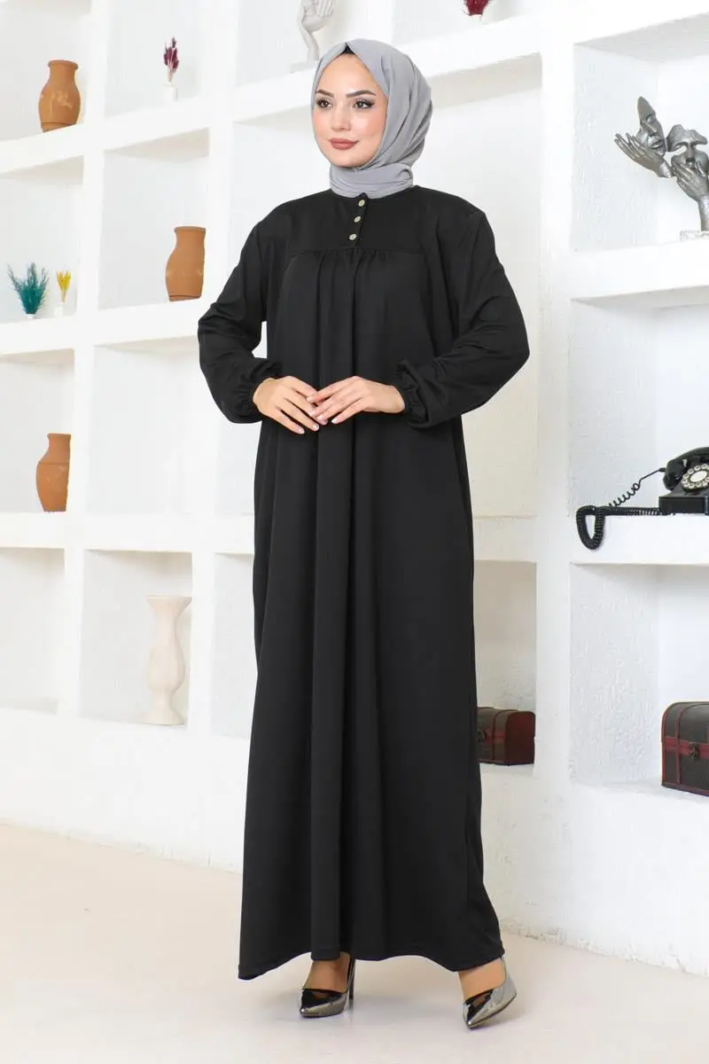 Robalı Tesettür Spor Elbise Siyah-detail