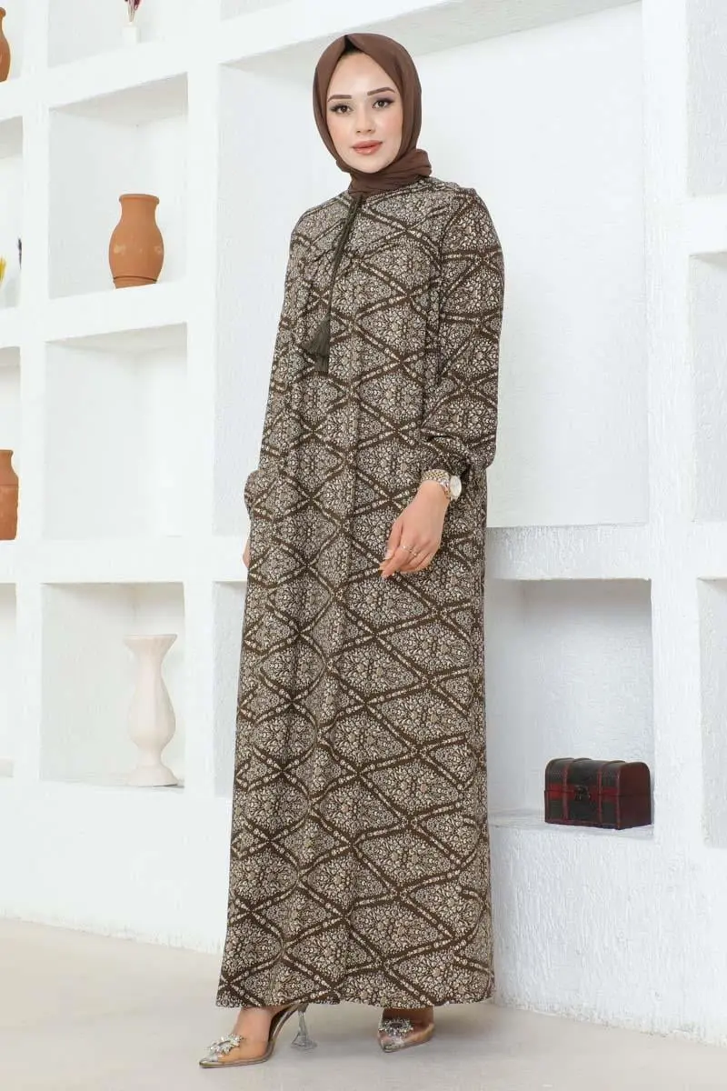 Robalı Viskon Elbise-detail