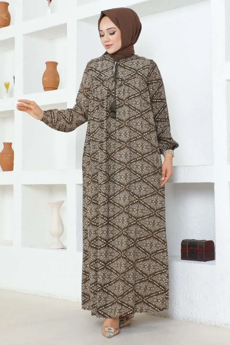 Robalı Viskon Elbise-detail