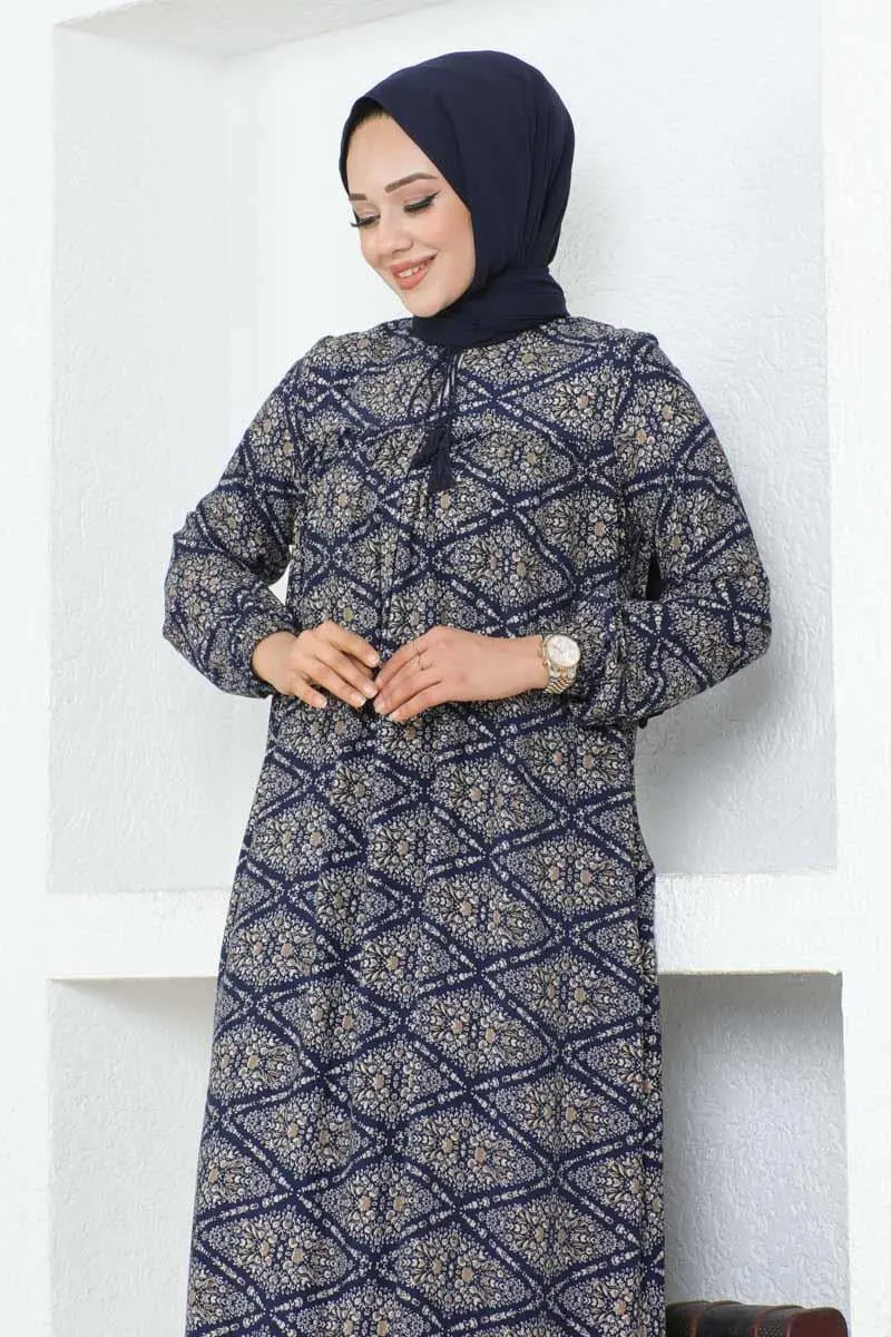 Robalı Viskon Elbise-detail