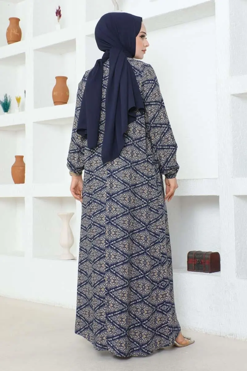 Robalı Viskon Elbise-detail