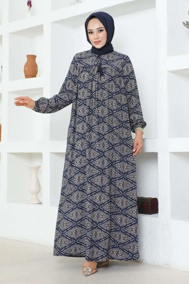 Robalı Viskon Elbise-detail