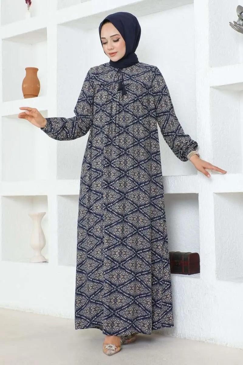 Robalı Viskon Elbise-detail