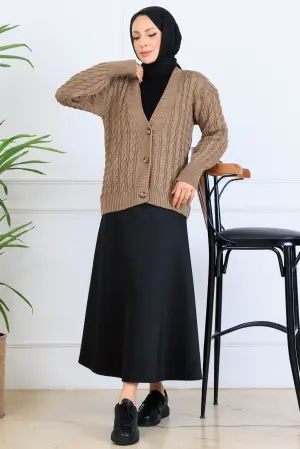 Saç Örgü Kısa Triko Hırka