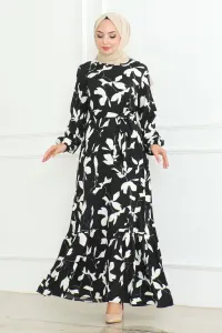 Samara Tesettür Elbise Siyah