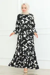 Samara Tesettür Elbise Siyah