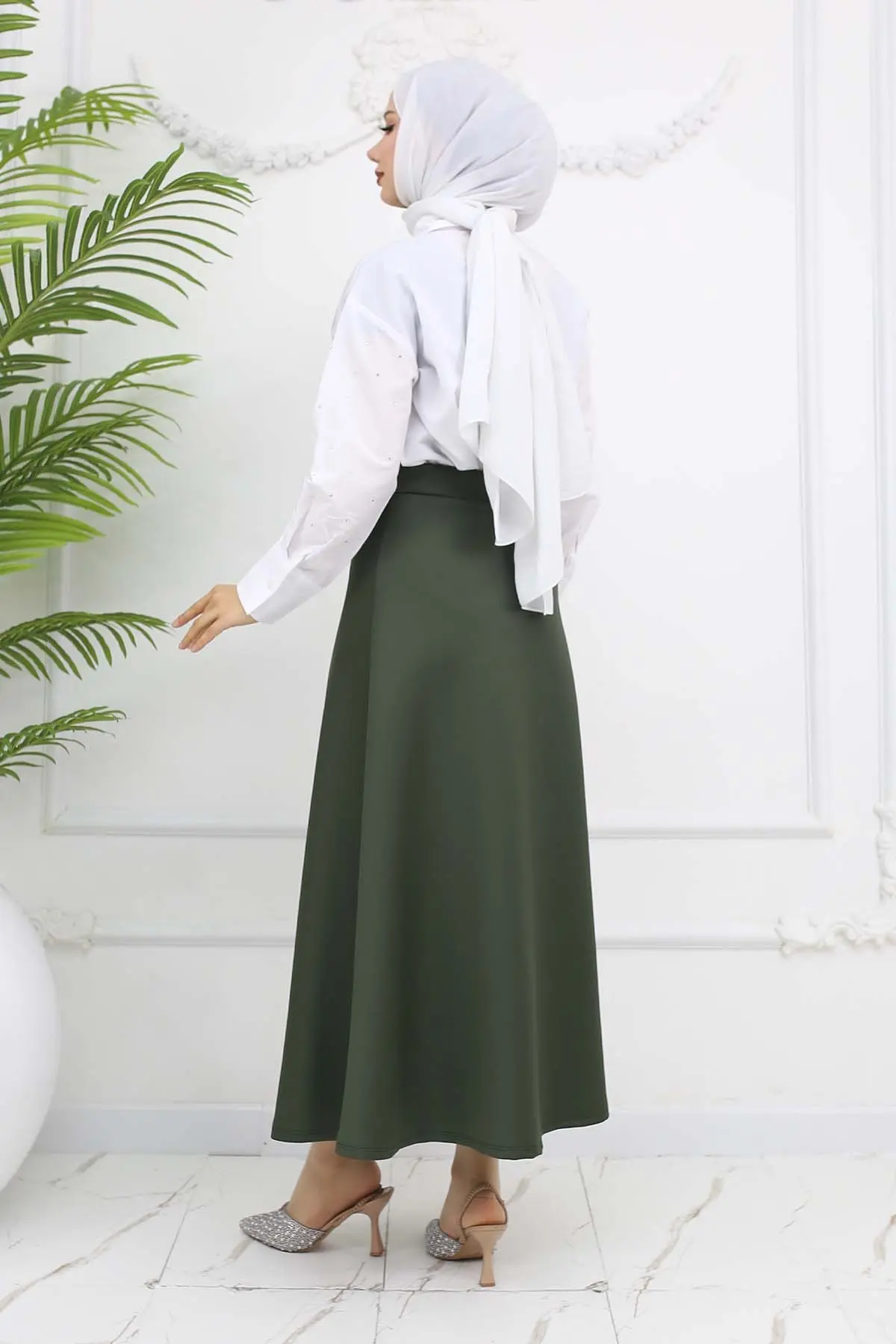 Scuba Kloş Etek Haki 212-detail