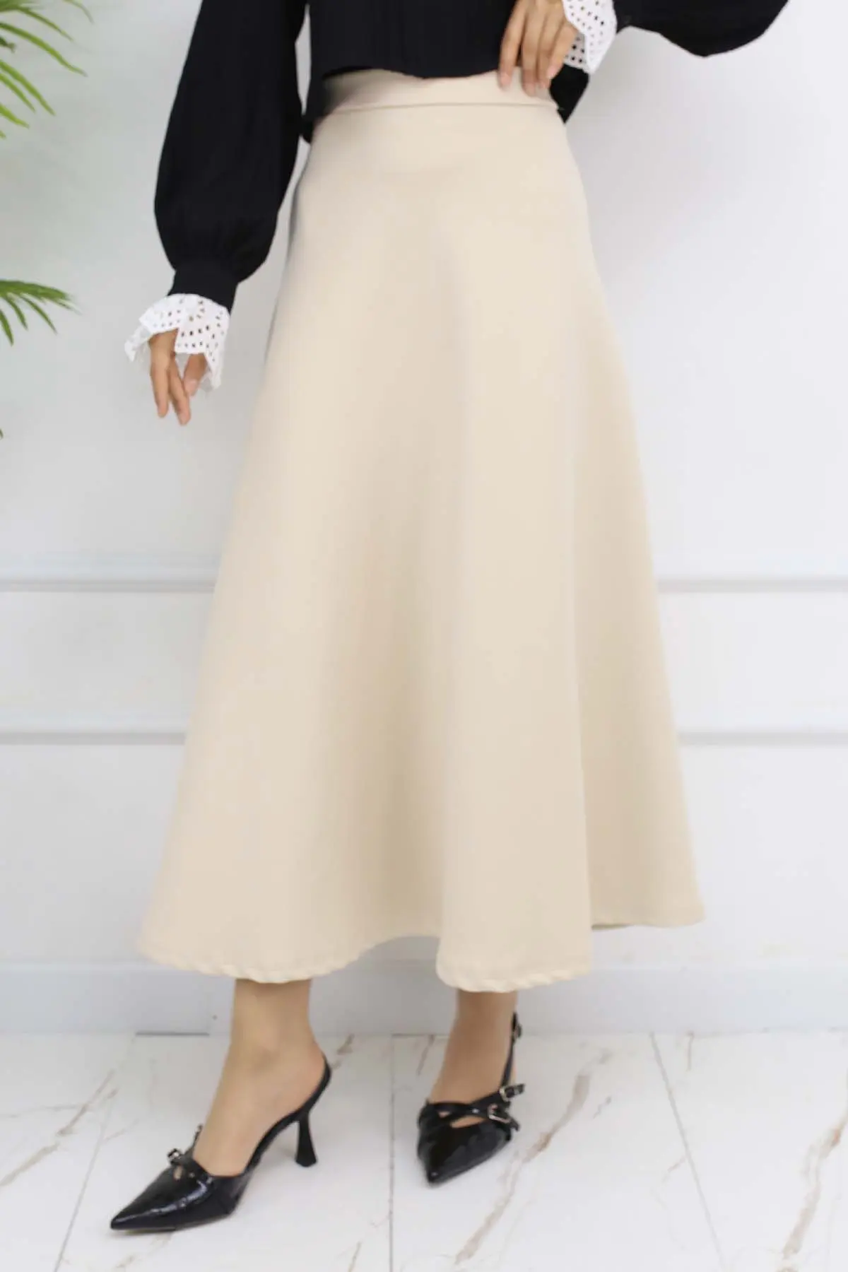 Scuba Kloş Etek Taş Rengi 212-detail