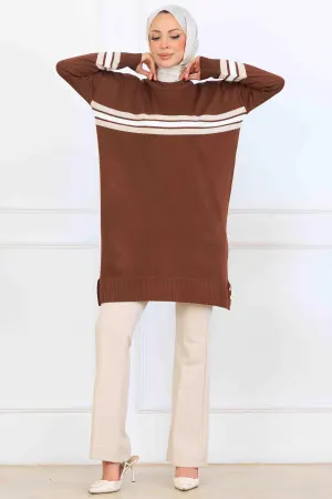 Mercerized Tunic With Stripe Detail