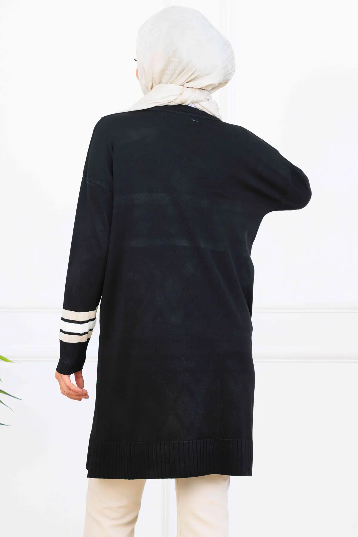 Şerit Detaylı Merserize Tunik-detail