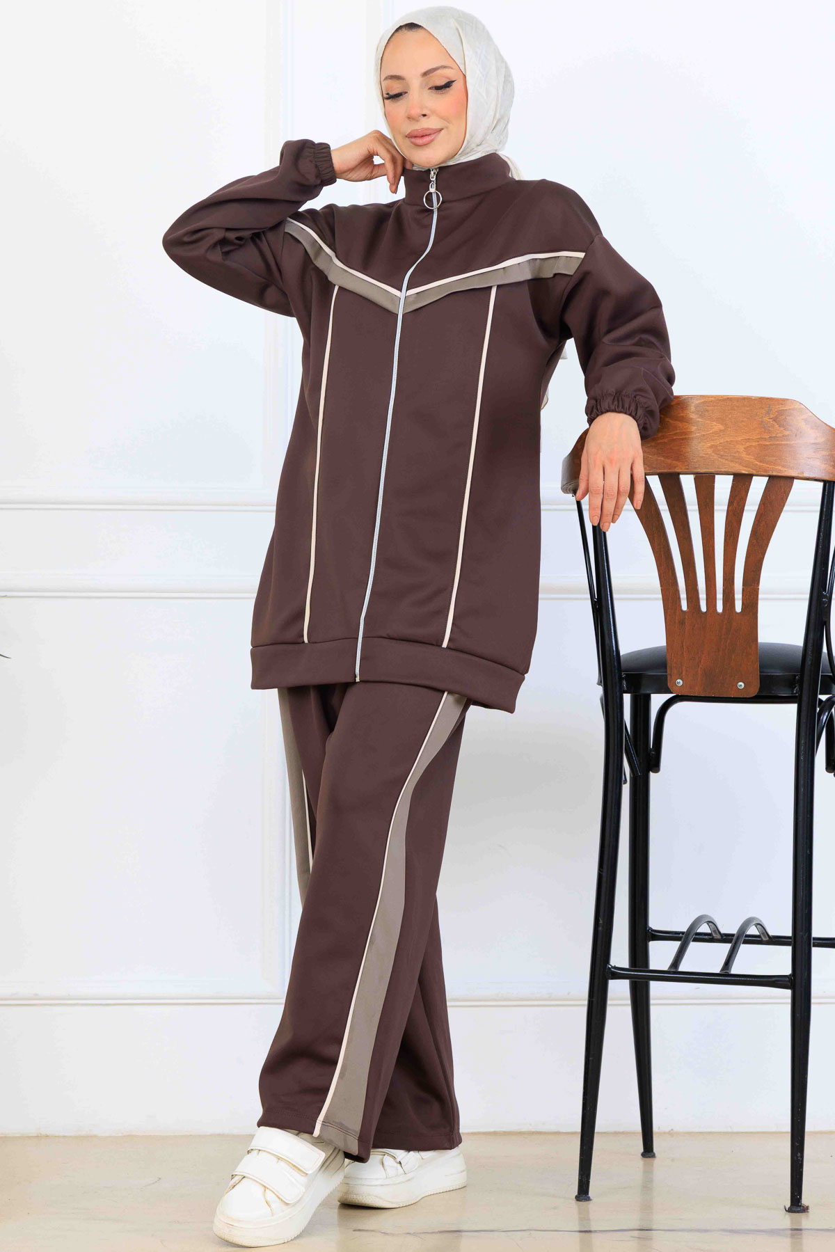 Şerit Detaylı Scuba İkili Takım