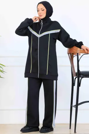 Şerit Detaylı Scuba İkili Takım