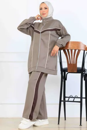 Şerit Detaylı Scuba İkili Takım