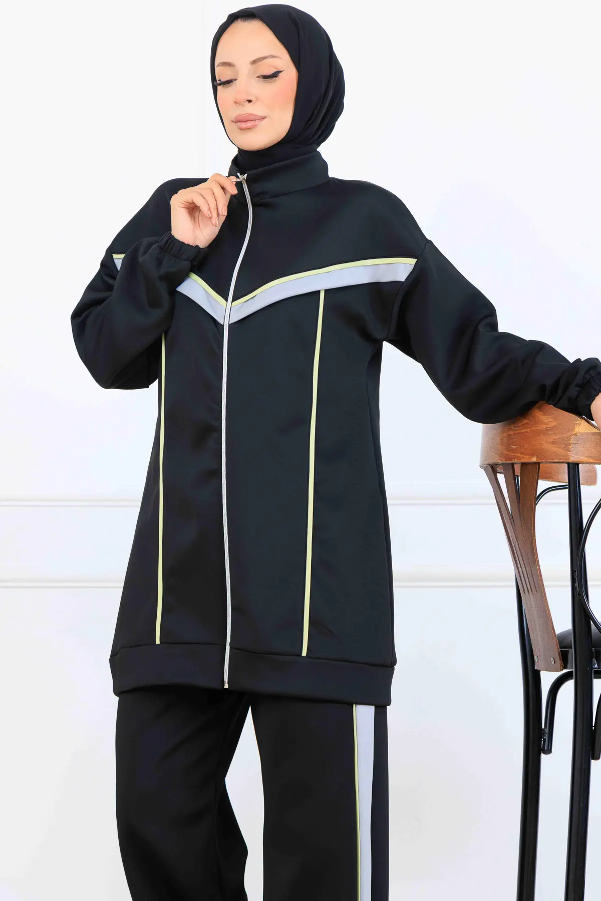 Şerit Detaylı Scuba İkili Takım-detail