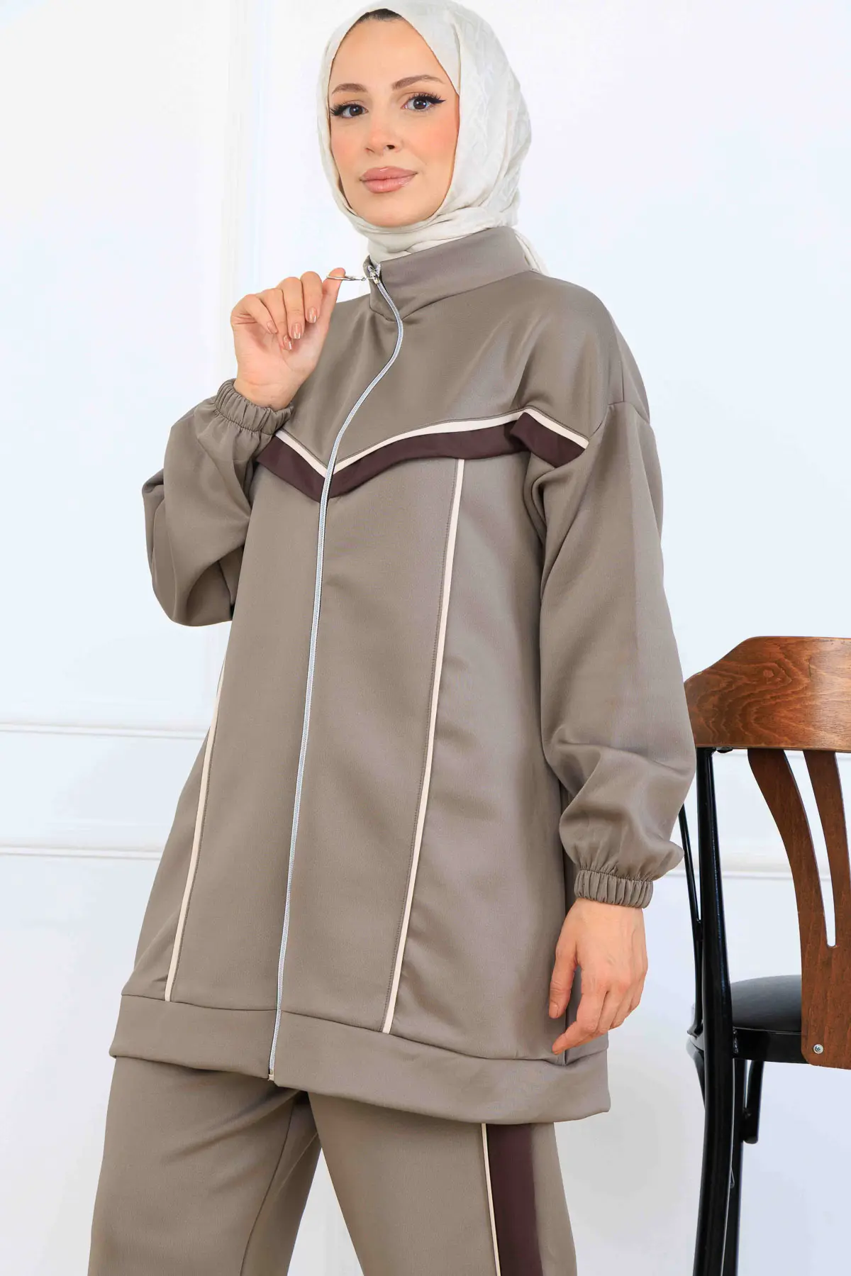 Şerit Detaylı Scuba İkili Takım-detail