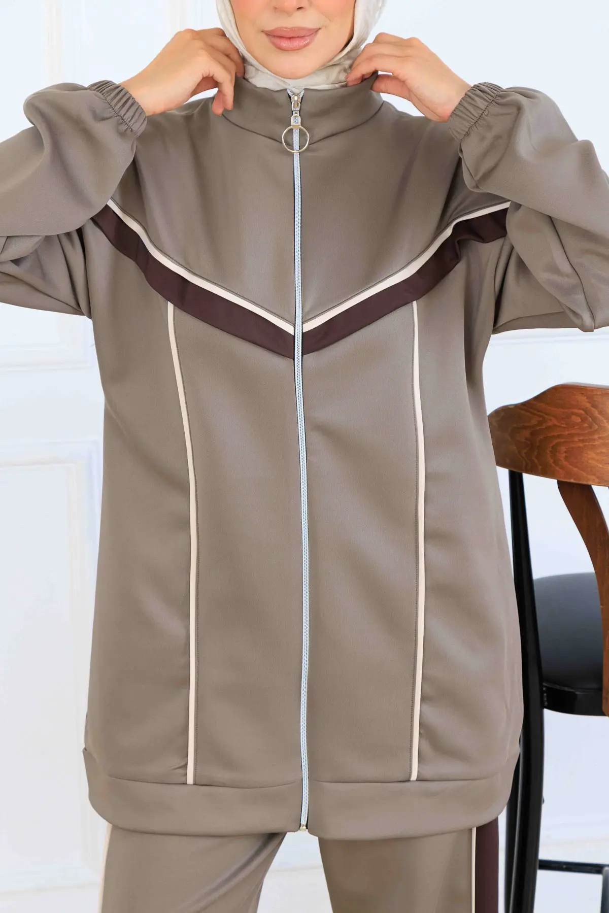 Şerit Detaylı Scuba İkili Takım-detail