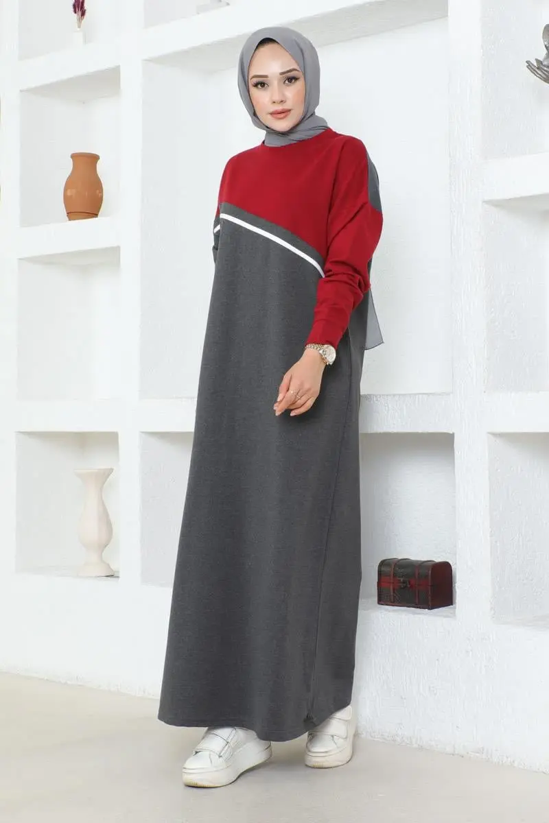 Şerit Detaylı Spor Elbise Antrasit-detail