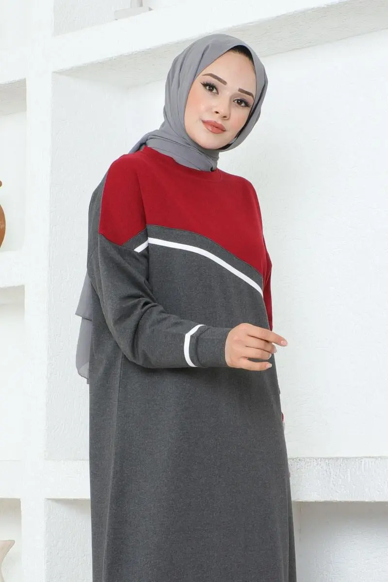 Şerit Detaylı Spor Elbise Antrasit-detail