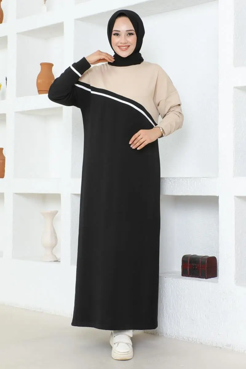 Şerit Detaylı Spor Elbise Siyah-detail