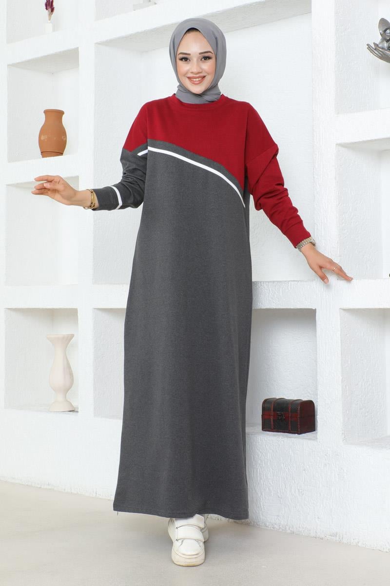 Şerit Detaylı Spor Elbise Antrasit