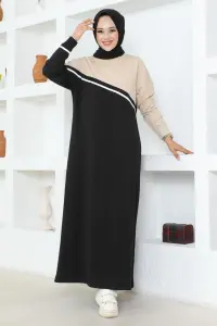 Şerit Detaylı Spor Elbise Siyah