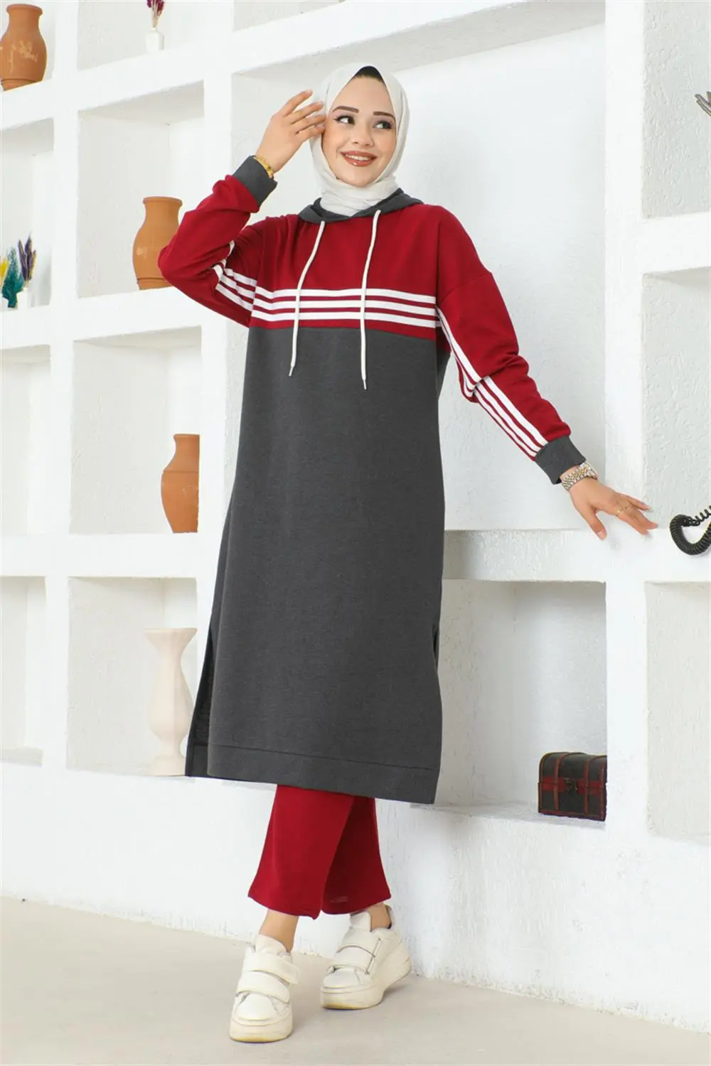 Şeritli Yırtmaçlı Spor Takım-detail