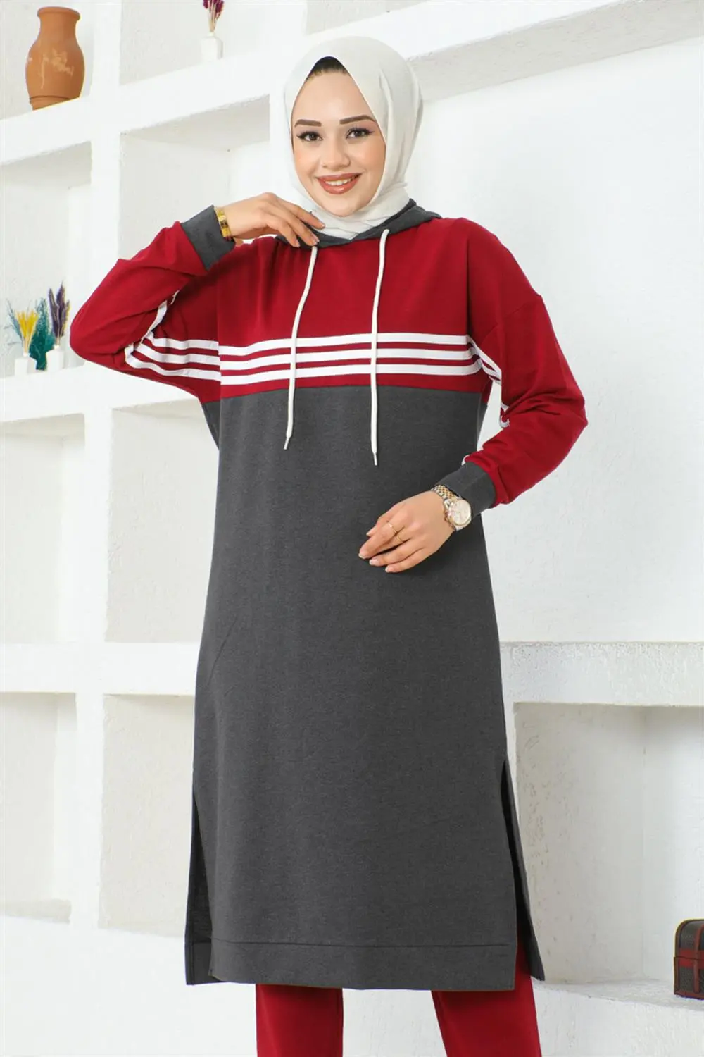 Şeritli Yırtmaçlı Spor Takım-detail