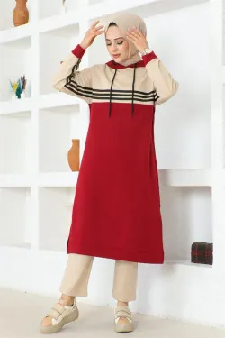 Striped Slit Sports Suit