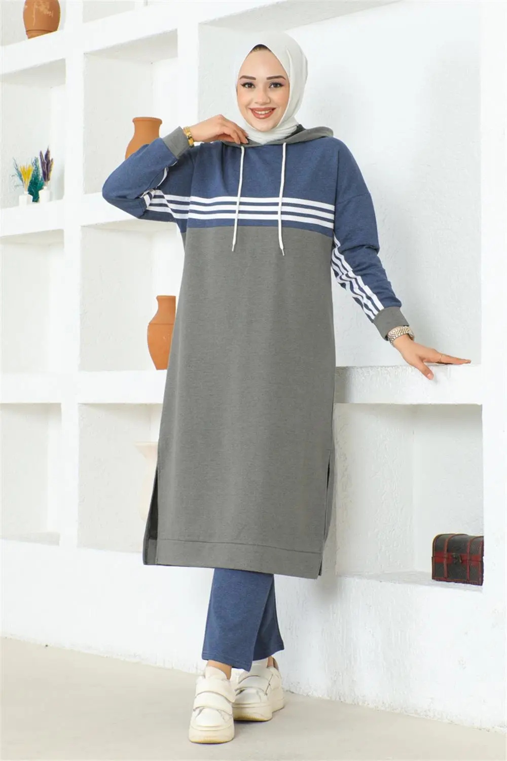 Şeritli Yırtmaçlı Spor Takım-detail