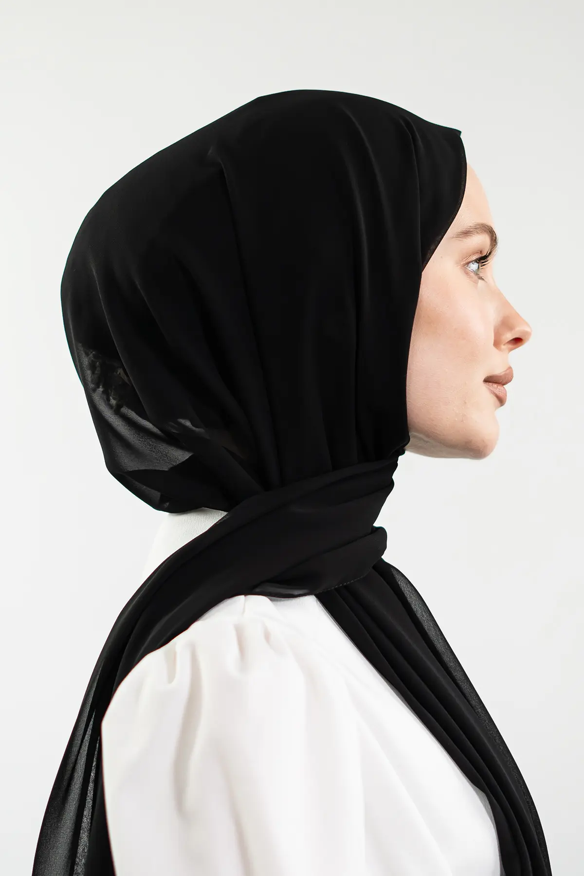 Şifon Siyah Şal-detail