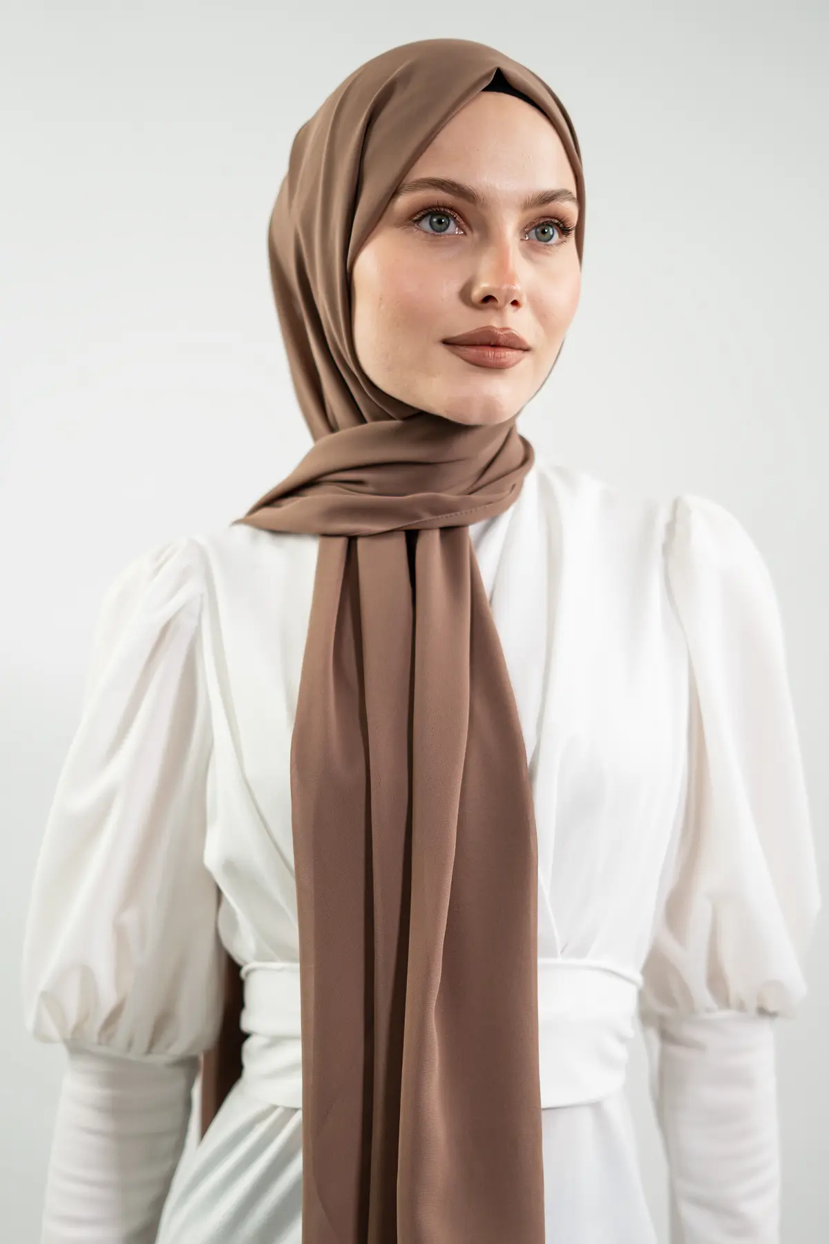 Şifon Vizon Rengi Şal-detail