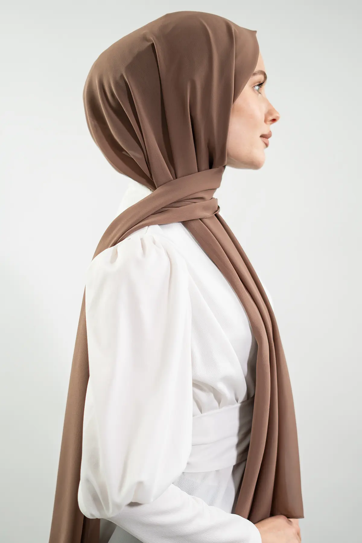 Şifon Vizon Rengi Şal-detail