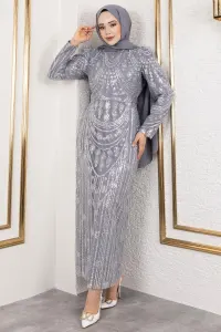 Glittery Embroidered Pencil Dress