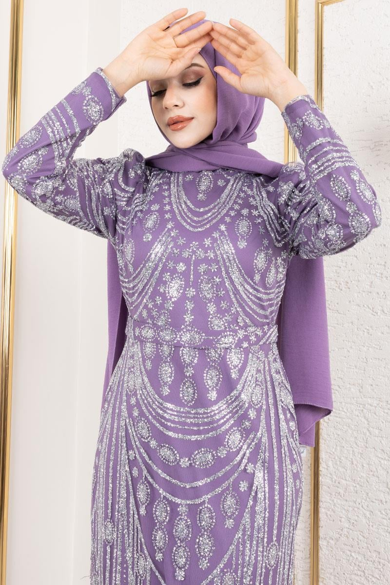 Glittery Embroidered Pencil Dress