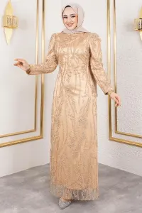 Simli Kalem Elbise Vizon