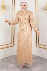 Simli Kalem Elbise Vizon