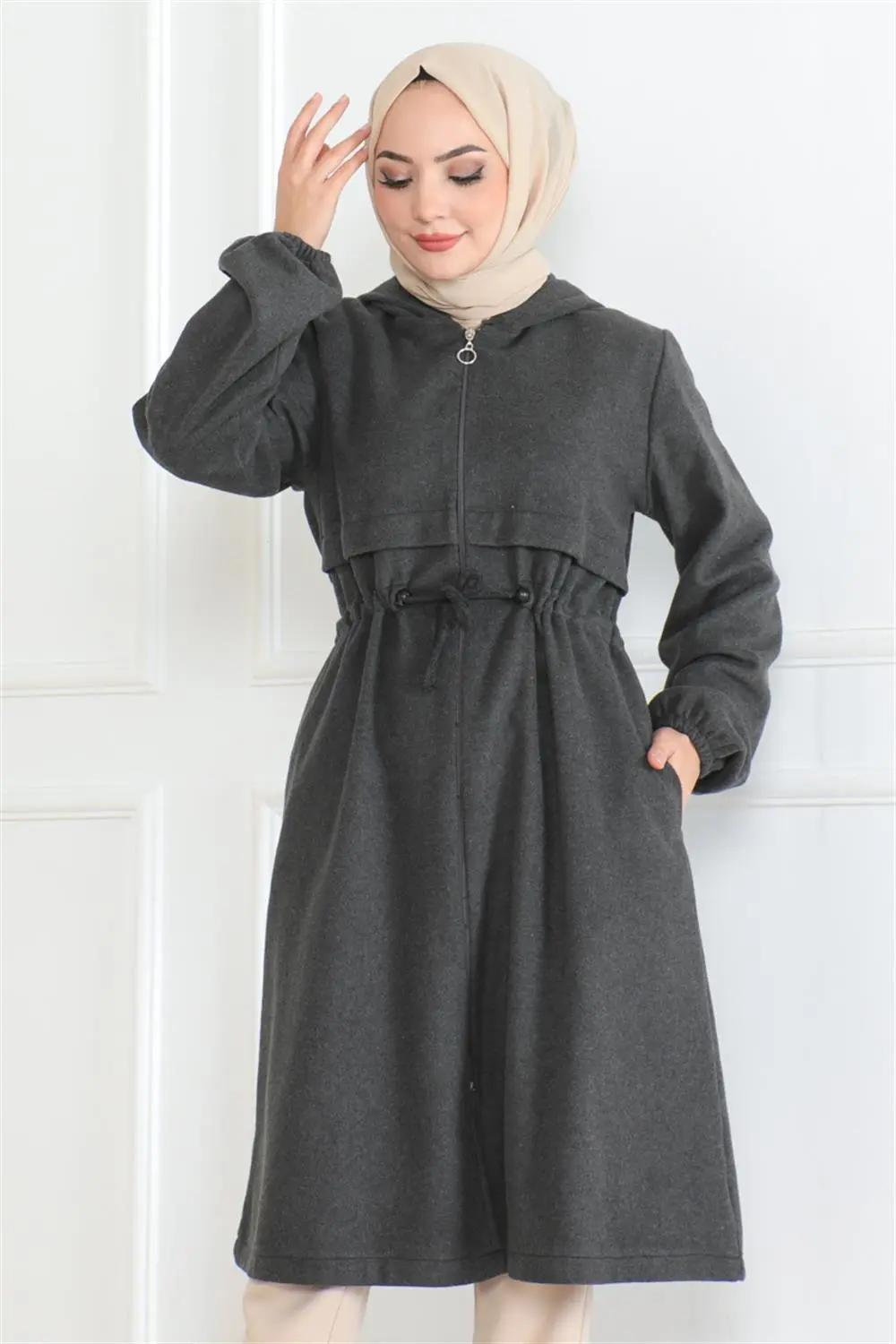 Spor Kaşe Kaban Kahverengi-detail